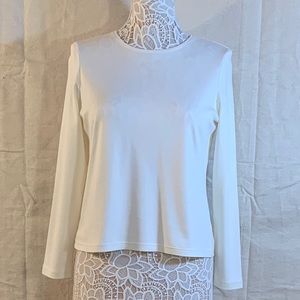Charter Club Women's ivory cream 100% soft cotton long sleeve top shirt